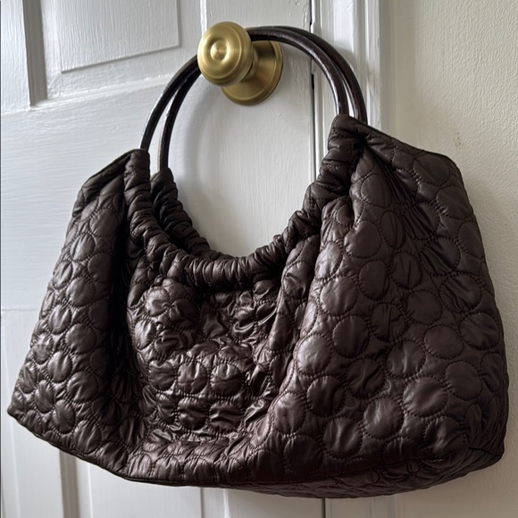 VINTAGE Brown Quilted Women's Bag - Picture 5 of 6